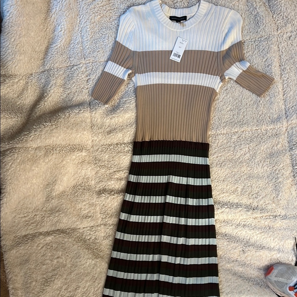 Striped Ribbed Knit Dress